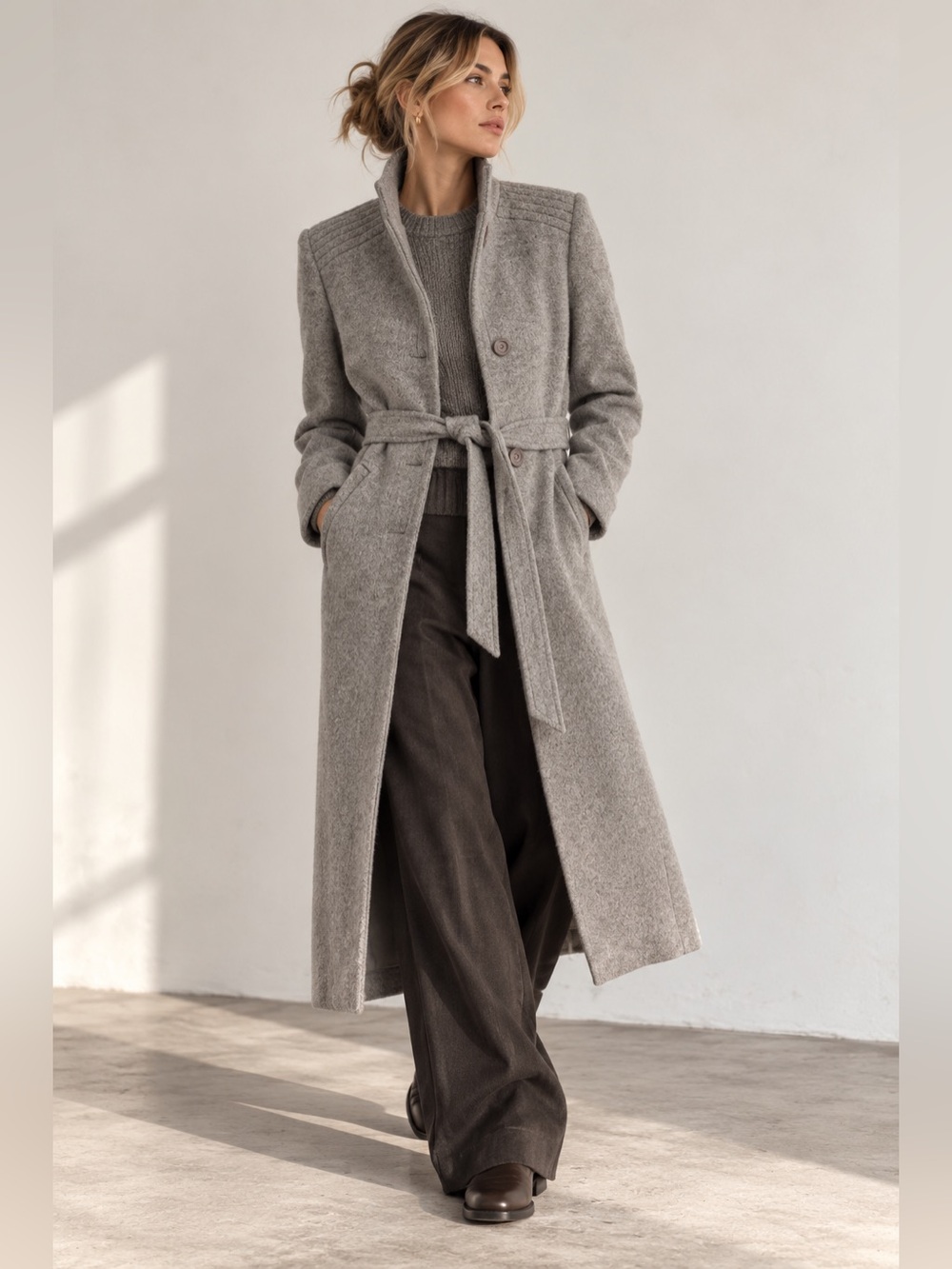 Vintage 70s L’Authentique Alpacama Wool Blend Belted Coat